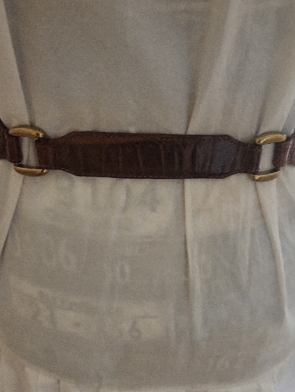 Fossil Brown Leather Belt with Gold-Tone Buckle - Picture 3 of 12